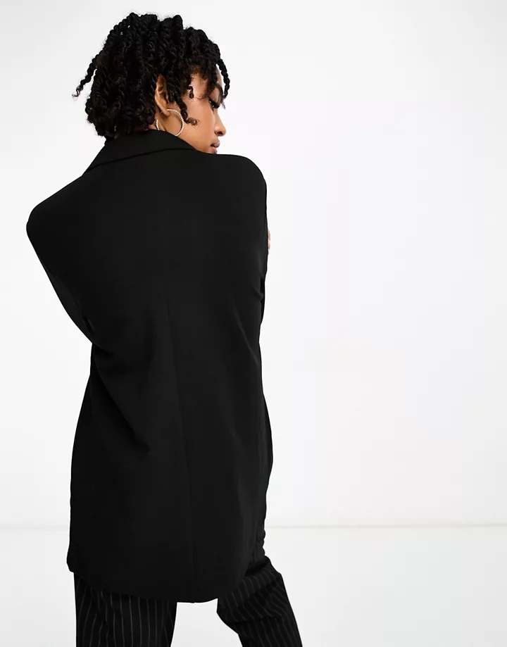 Americana de traje negra holgada de punto de DESIGN Tall Negro 03Gb6bnM