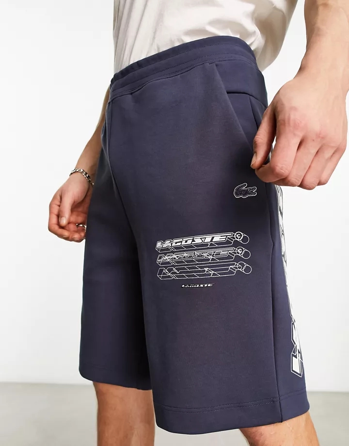 Pantalones cortos azul marino con logo grande en horizontal de Lacoste Azul marino 047eheoO