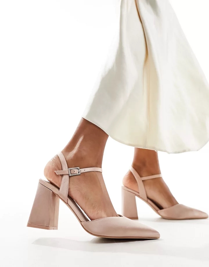 Zapatos de novia color rubor de tacón con abalorios Fra