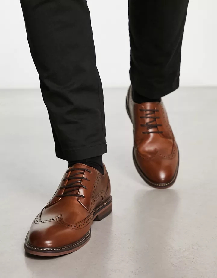 Zapatos Oxford marrones de cuero Raffe de Schuh Marrón 0BNqaafa