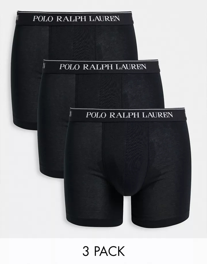 Pack de 3 calzoncillos largos negros de Polo Ralph Lauren Negro 0UBIOM1q