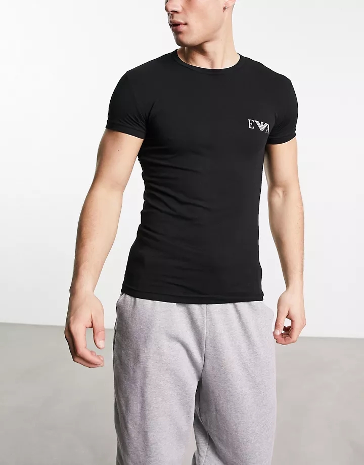 Pack de 2 camisetas negras con logo de Emporio Armani Bodywear Negro 0UjBVYgL