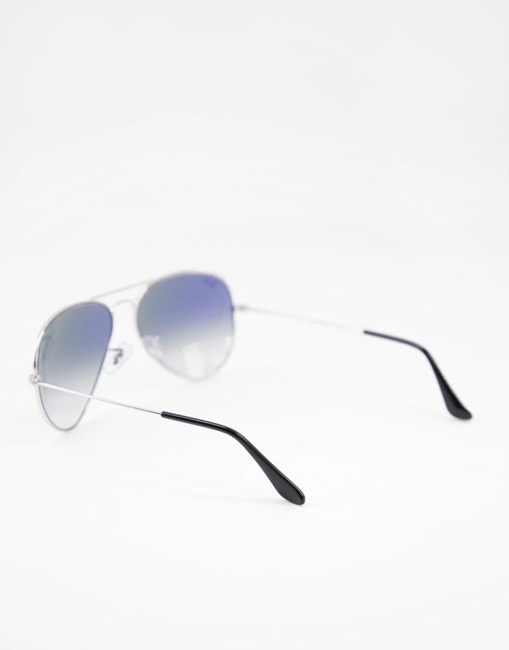 Gafas de sol plateadas de estilo aviador con lentes azul degradado de Ray-Ban Plateado 0WC7NB3k