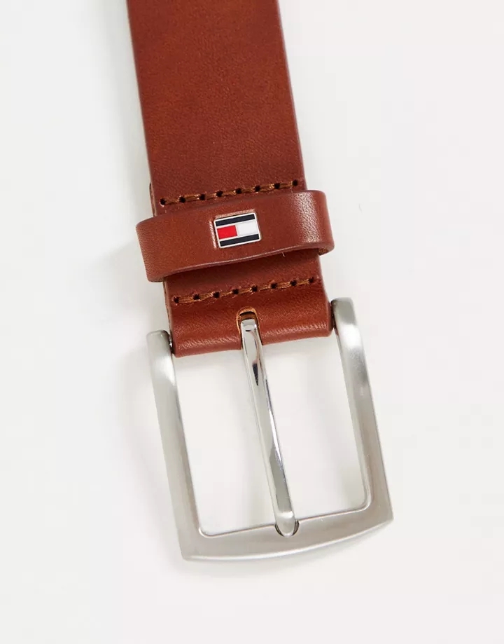 Cinturón tostado oscuro de 3,5 cm de cuero New Denton de Tommy Hilfiger Tostado oscuro 0nhVSMXx