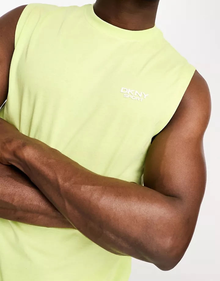 Camiseta color limón sin mangas de DKNY Amarillo 0prCntCf