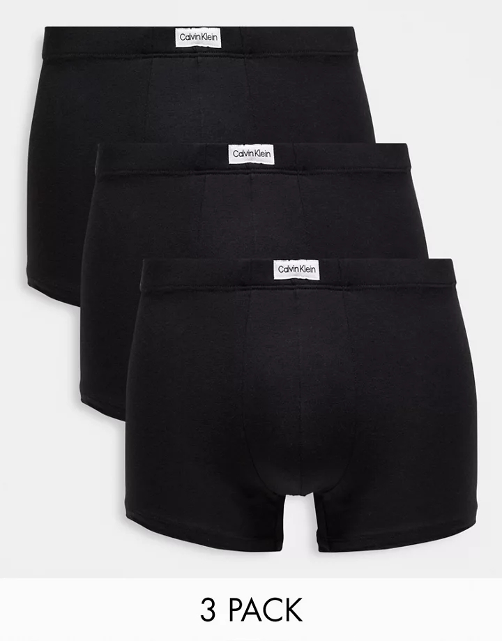 Pack de 3 calzoncillos negros con detalle de etiqueta del logo de Calvin Klein Negro 1JlMxmQi