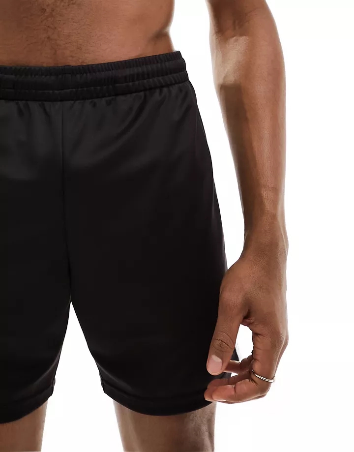 Pantalones cortos deportivos negros con franja en contraste de punto de 4505 Negro 1Vi1juqu