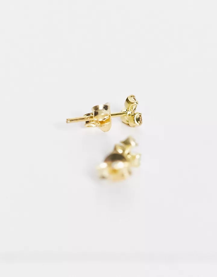 Pendientes de botón chapados en oro con ramillete de gemas de Kingsley Ryan Dorado 1q02WMfo
