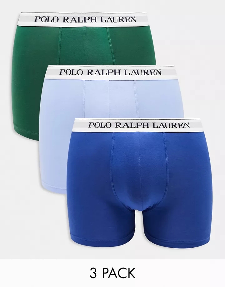 Pack de 3 calzoncillos de color azul marino, verde y azul con logo en la cinturilla de Polo Ralph Lauren Verde/azul australiano 1yLzMt2T