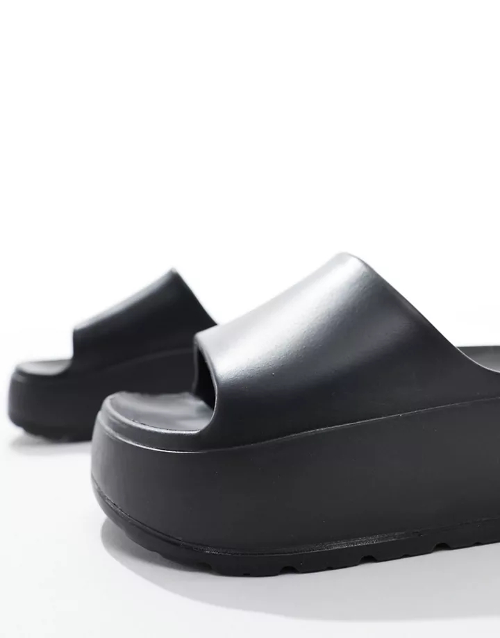 Sandalias negras con suela gruesa dentada Freedom de DESIGN Wide Fit Negro 24iAQrlT