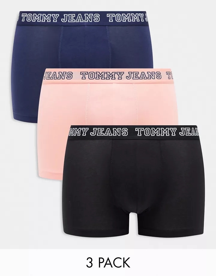 Pack de 3 calzoncillos de color azul, rosa y negro de estilo universitario de Tommy Jeans Gris/negro/melocotón 2GKjsoJ6