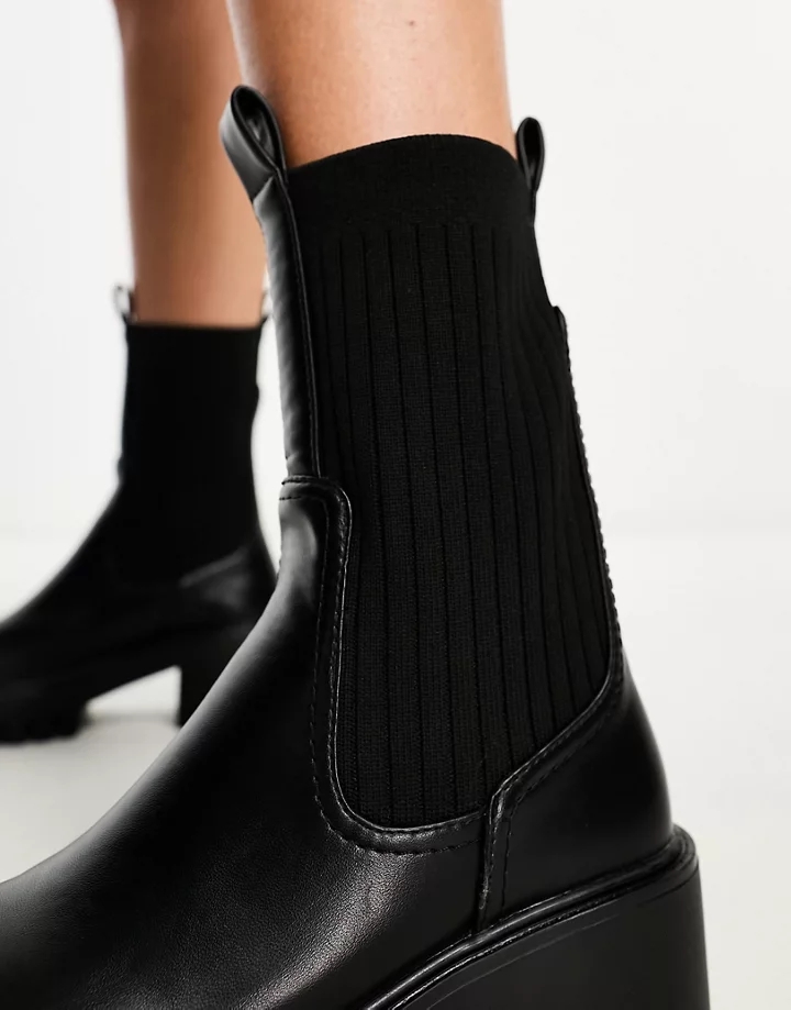 Botas Chelsea negras estilo calcetín Larkin de SIMMI London Wide Fit Negro 2GTPRQHp