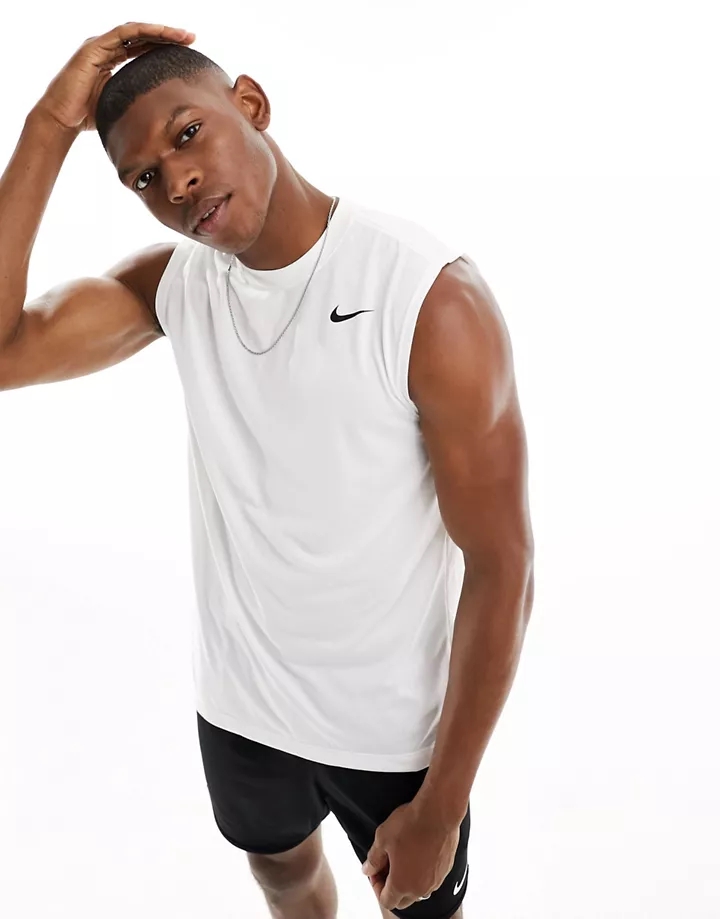 Camiseta blanca sin mangas Dri-FIT Reset de Nike Traini