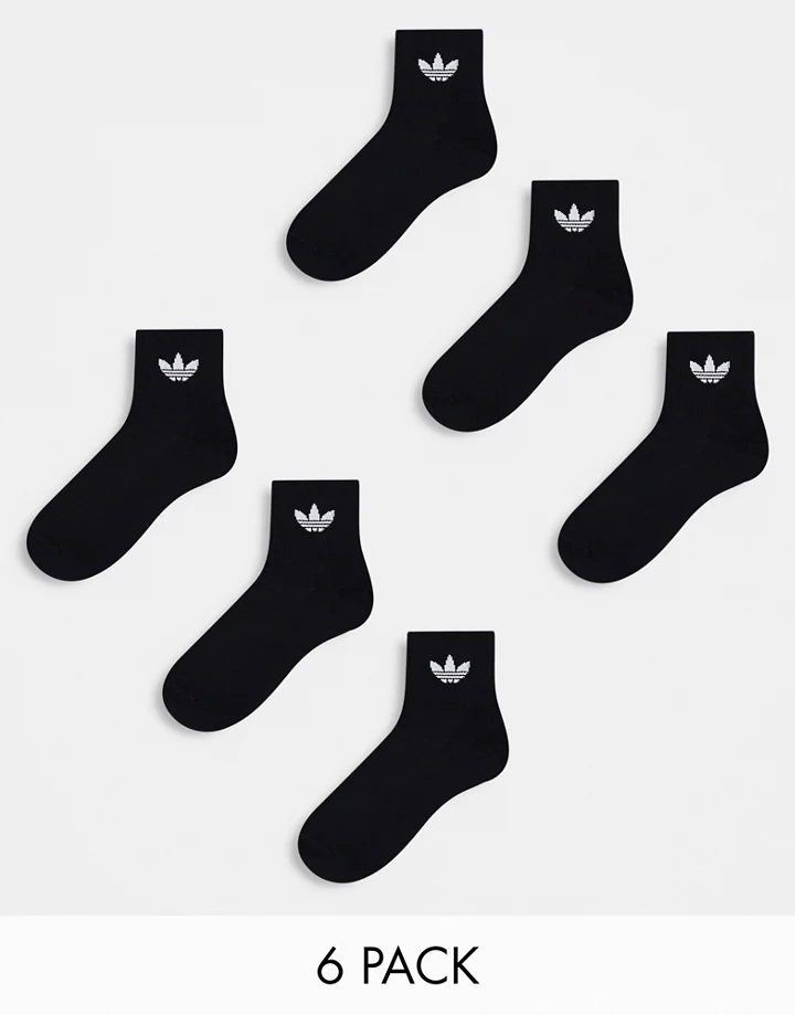 Pack de 6 pares de calcetines tobilleros negros con trébol de adidas Originals MULTICOLOR 2KY0lYmq