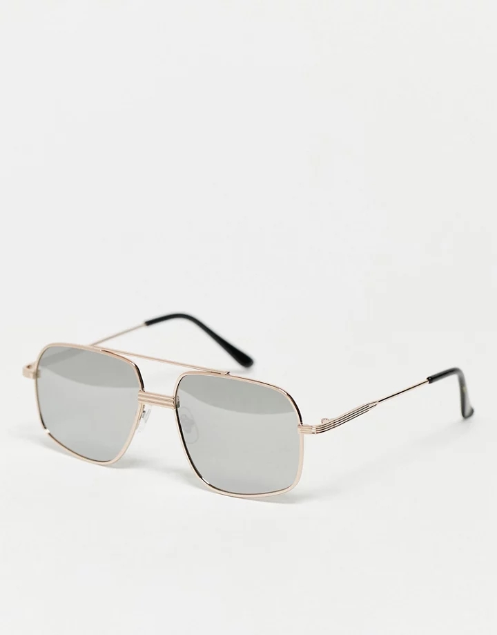 Gafas de sol plateadas con montura estilo aviador de metal y lentes polarizadas de South Beach Plateado 2LISp2WX