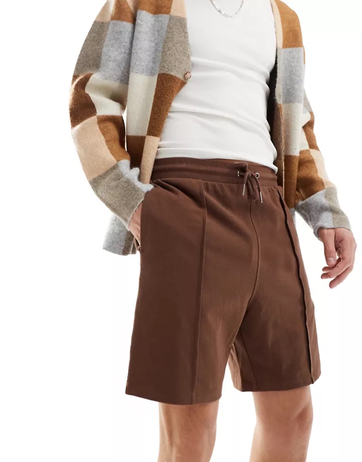 Pantalones cortos marrones de corte slim de piqué de DESIGN Rocky Road 2xWWqtSb