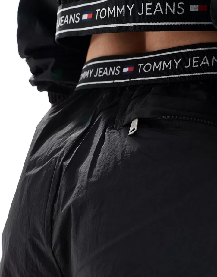 Pantalones de chándal negros holgados con detalle de cinta de Tommy Jeans Negro 2yZlD4Fb