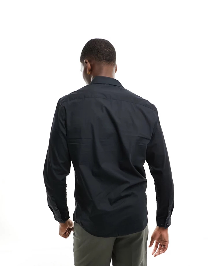 Camisa de corte estándar en negro de DESIGN Negro 33Pq4qlC