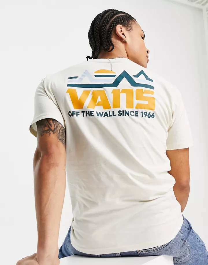 Camiseta blanco hueso con estampado de montaña en la espalda de Vans Blanco 4PD8wyOD