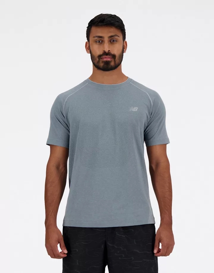 Camiseta gris Knit de New Balance Gris 4PFTClH7