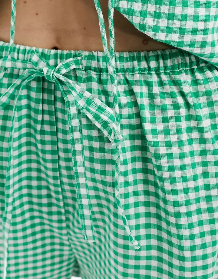 Pantalones cortos playeros a cuadros vichy verdes de Esmée (parte de un conjunto) Verde 4S58bpKJ