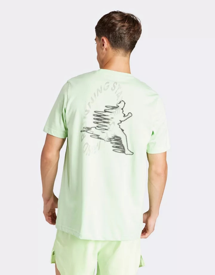 Camiseta verde con estampado gráfico State de adidas Ru