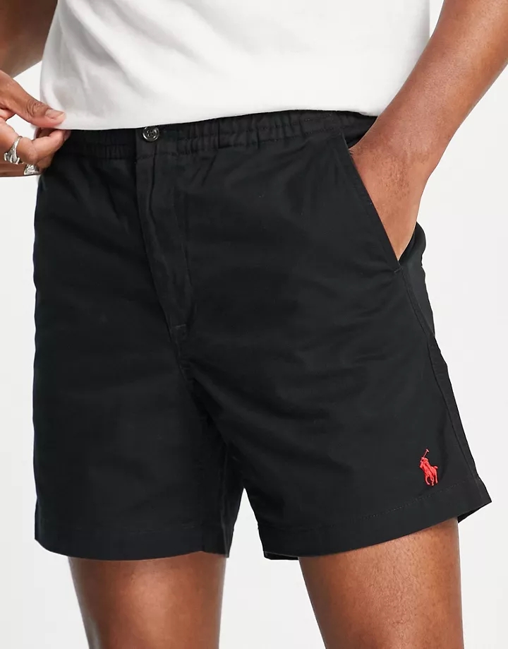 Pantalones cortos negros con logo de sarga Prepster de Polo Ralph Lauren Negro 4zt0DyyO