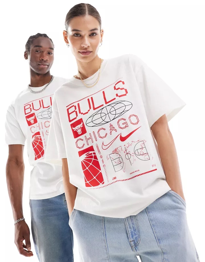 Camiseta roja y blanca unisex con logo de los Chicago Bulls de la NBA de Nike Basketball Vela 50grvLwm
