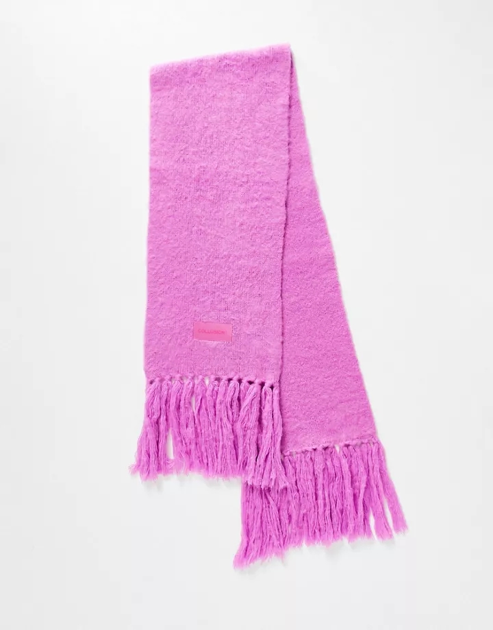 Bufanda rosa con logo de punto mullido de COLLUSION Uni