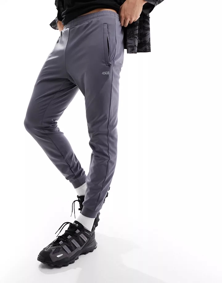 Joggers deportivos gris carbón de corte slim de tejido de secado rápido Icon de 4505 Gris antracita 5LHXHJZ2