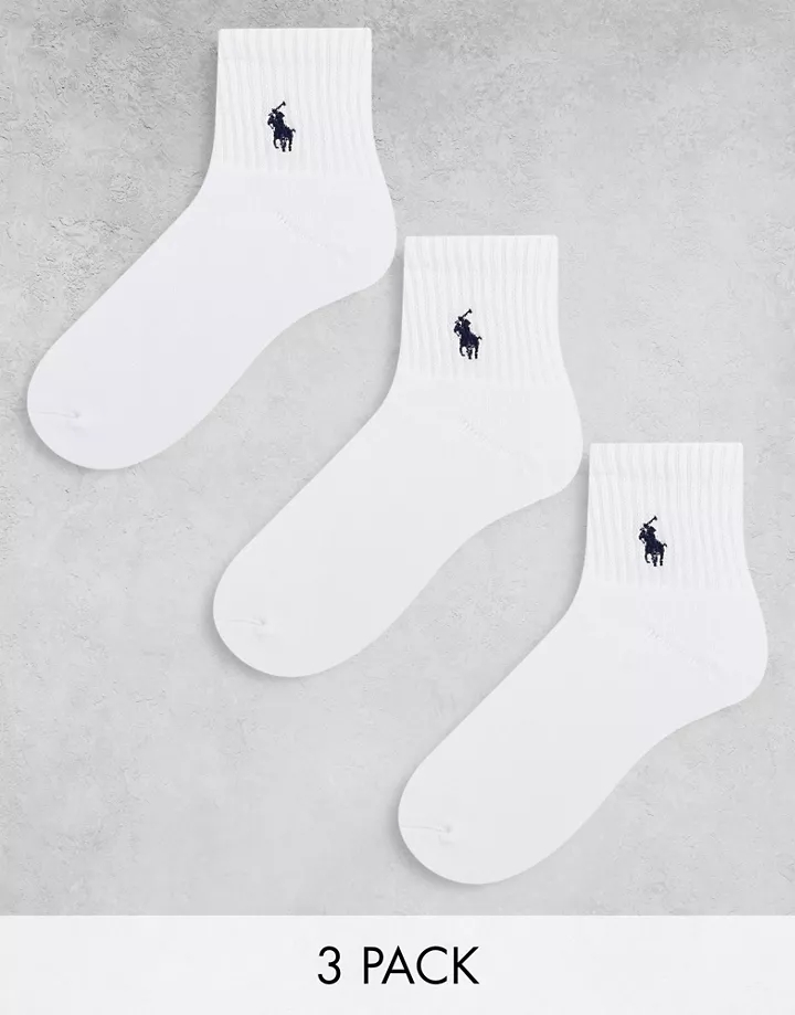 Pack de 3 pares de calcetines deportivos blancos de Pol