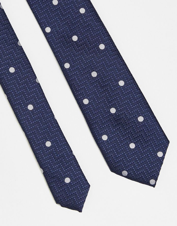 Corbata azul marino con estampado de lunares de Harry Brown Azul marino 5ZEnJrQ7