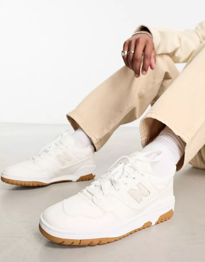 Zapatillas de deporte blancas con suela de goma 550 de 