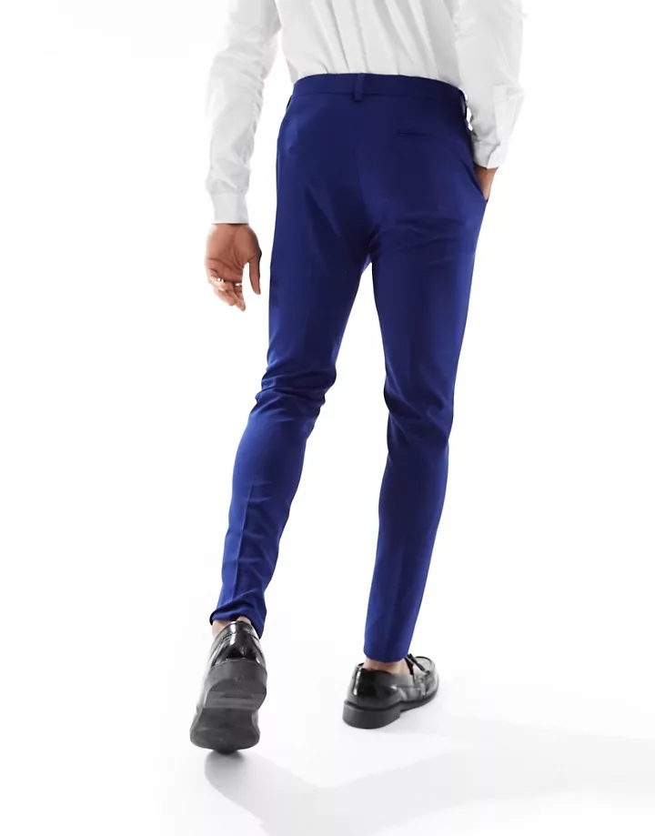 Pantalones de traje azul oscuro de corte superpitillo de DESIGN Azul medianoche 6OAFmGw2