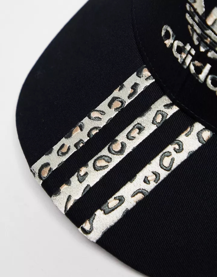 Gorra negra con estampado de leopardo Leopard Luxe de adidas Originals Negro 6TPaM2Ky