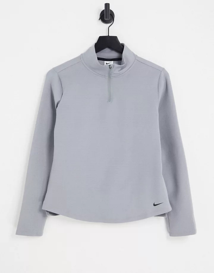 Top gris con media cremallera Essential One de Nike Tra