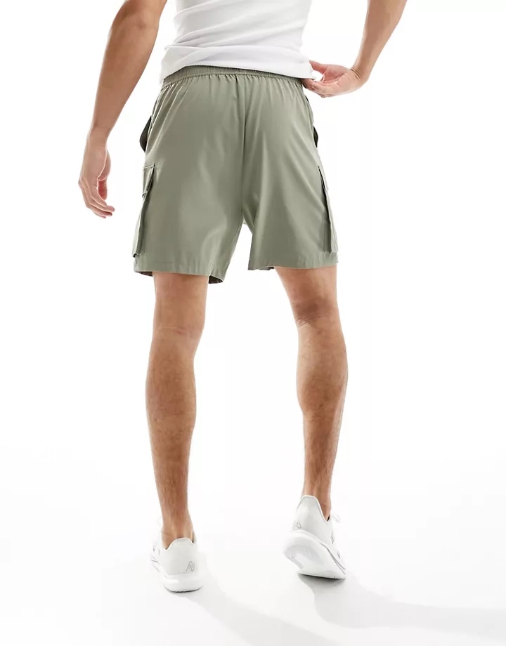 Pantalones cortos caquis deportivos con bolsillos cargo de tejido de secado rápido Icon de 4505 Caqui 6blRjsDG