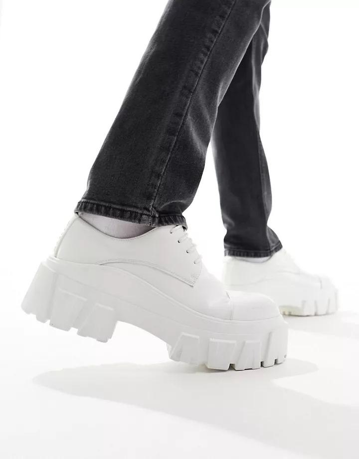 Zapatos blancos con suela gruesa y cordones de DESIGN Blanco 6eGzO6ei