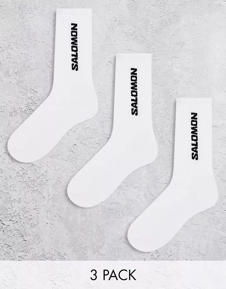 Pack de 3 pares de calcetines blancos diarios unisex de