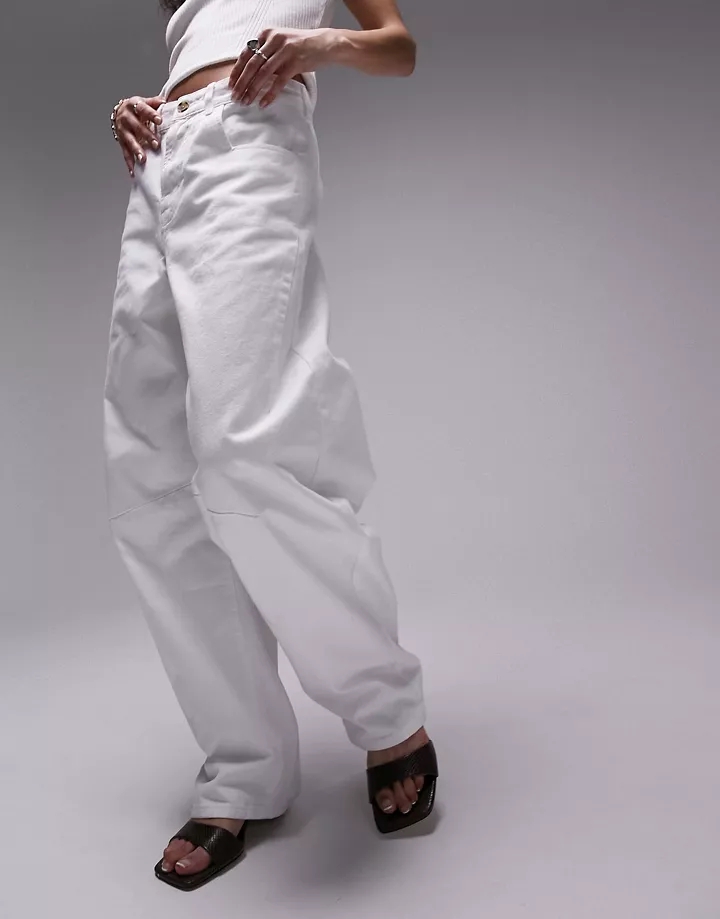 Pantalones blancos de pernera ancha con tira trasera de Topshop Blanco 6zP1Wn0z