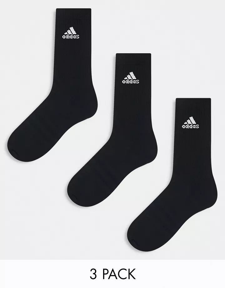 Pack de 3 pares de calcetines negros deportivos de adid