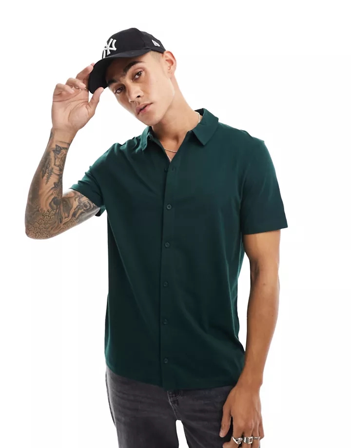 Camisa verde oscuro de punto de DESIGN Escarabajo 7EsbQ
