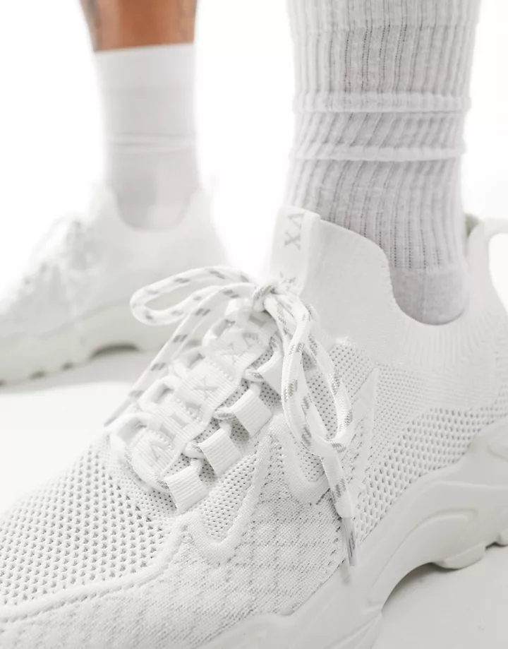 Zapatillas de deporte blancas con suela gruesa de punto de DESIGN Blanco 7R95PUPL