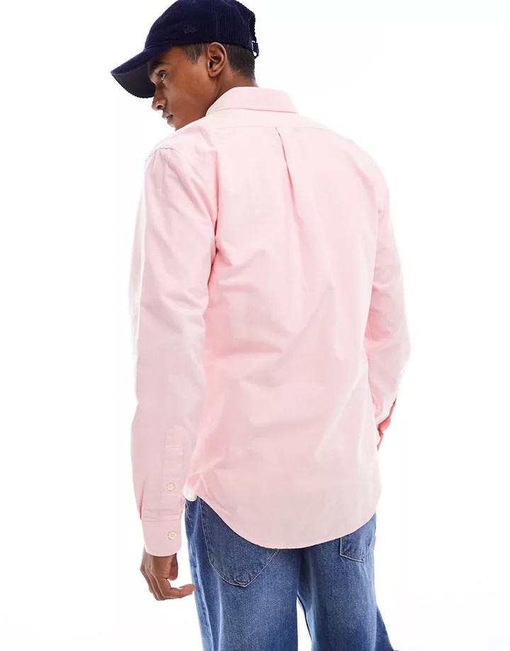Camisa Oxford de corte slim rosa con botones y logo de jugador de polo de Polo Ralph Lauren Rosa bsr 7vG4nydt