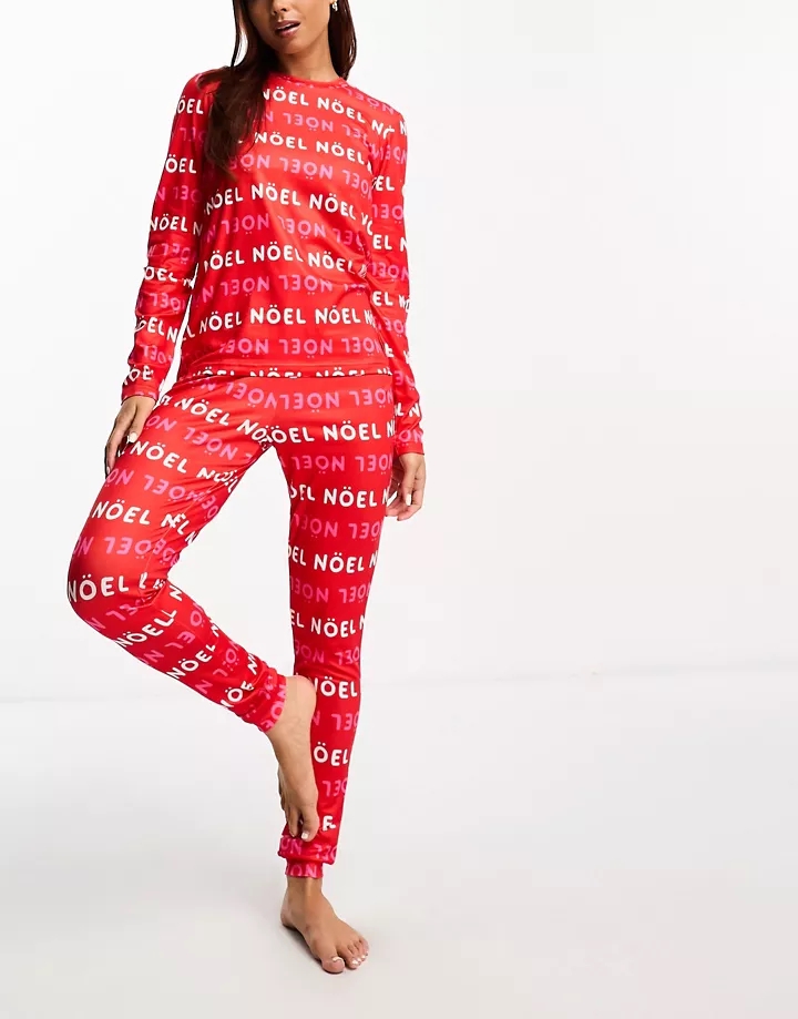 Pijama navideño con estampado  Rojo 7vWjNixq
