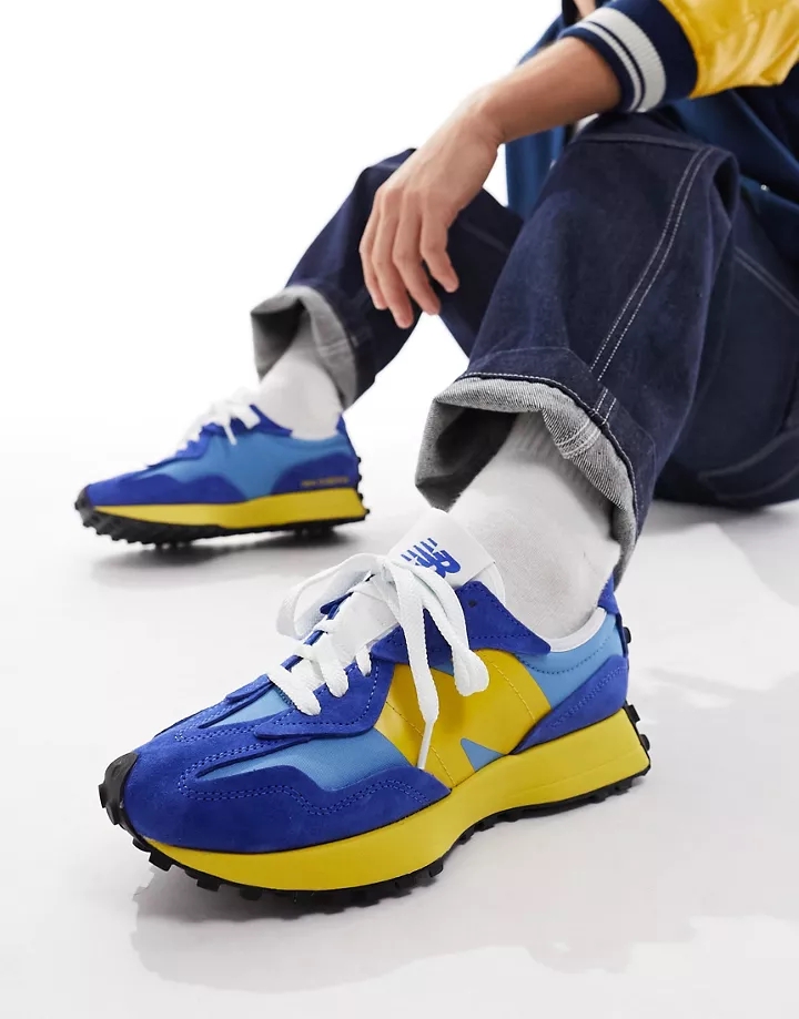 Zapatillas de deporte azul multicolor y amarillas 327 d