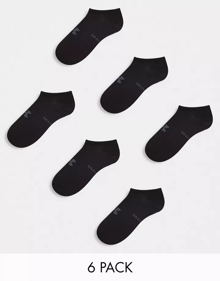 Pack de 6 pares de calcetines blancos invisibles básicos de Under Armour Negro 8VmEur89