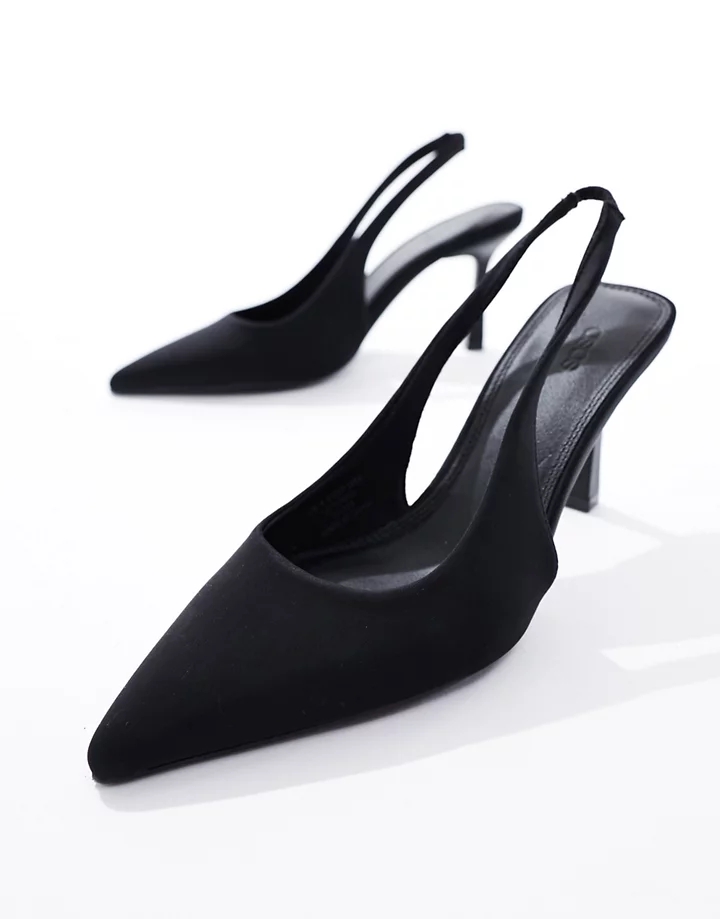 Zapatos negros destalonados de tacón de aguja medio Salty de DESIGN Wide Fit Negro 8WIsDDsr
