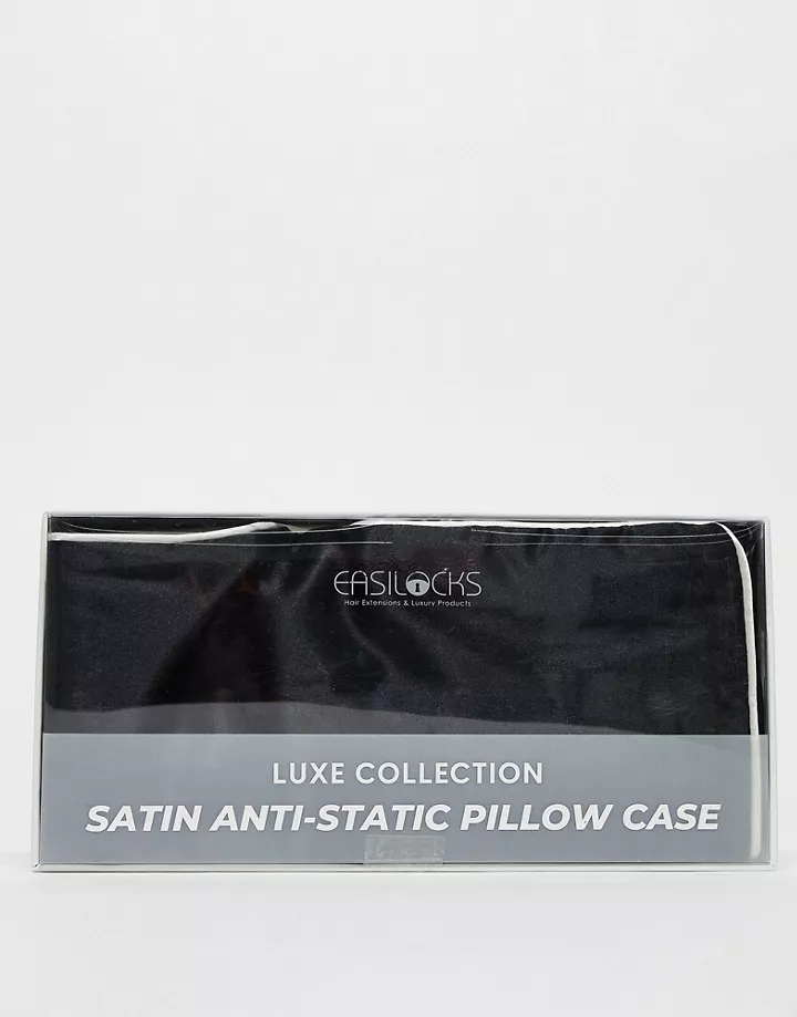 Funda de almohada antiestática de satén Luxe de Easilocks Negro 8Zo6z6j2