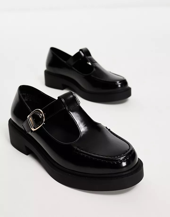 Zapatos planos negros estilo merceditas Margo de DESIGN Wide Fit Negro 8zvLxkn8